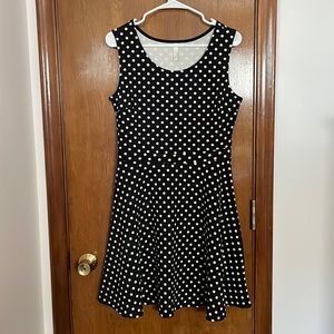 Gilli Black and White Polka Dot Fit and Flare Dress